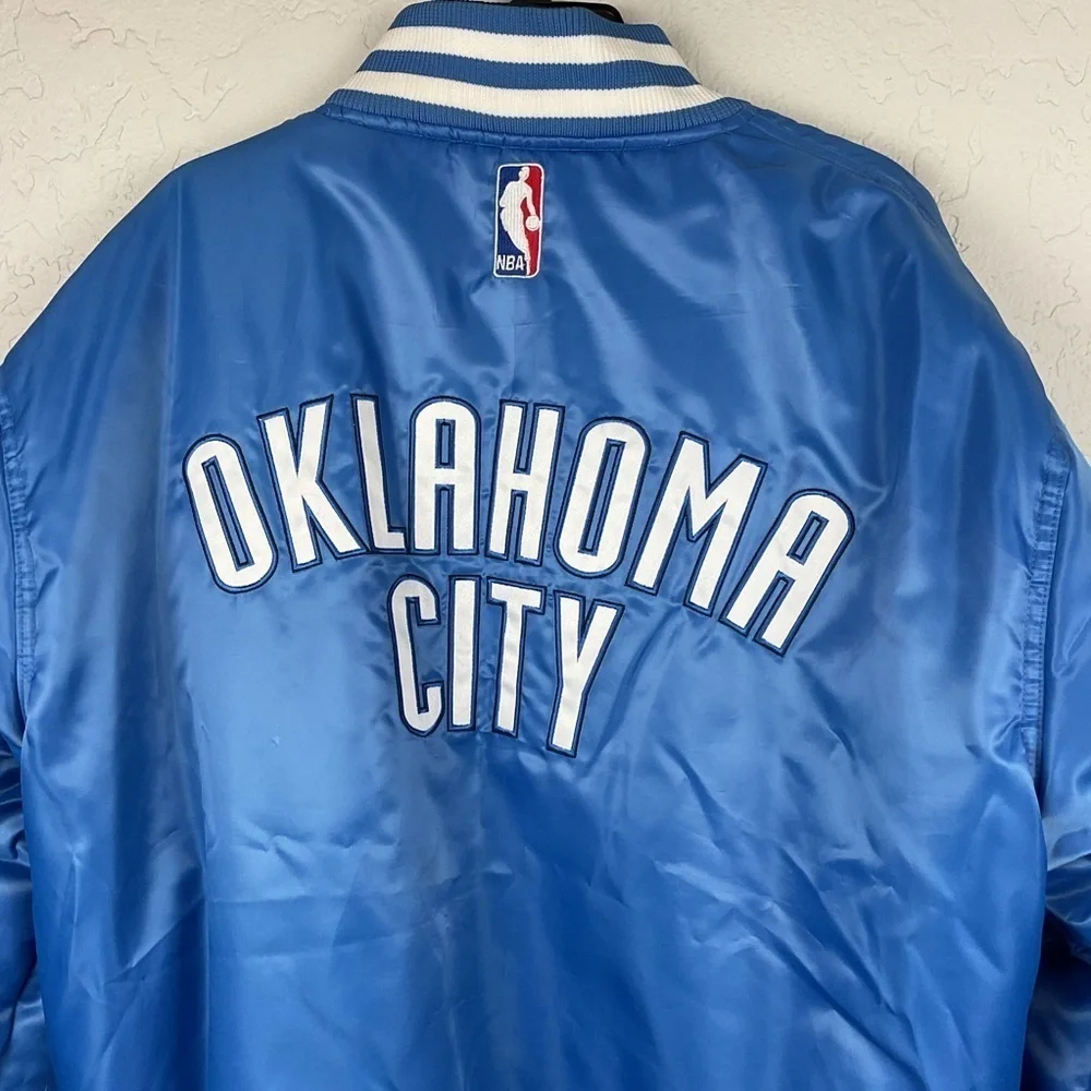Men’s Majestic Oklahoma City Thunder NBA Satin Reversible Jacket Basketball 2XL